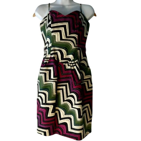 Frock by Tracy Reese Tulip Dress with Pleating and Pockets XS Purple Green - Picture 3 of 9
